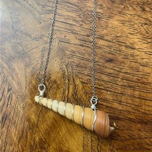 Natural Seashell and Silver Necklace